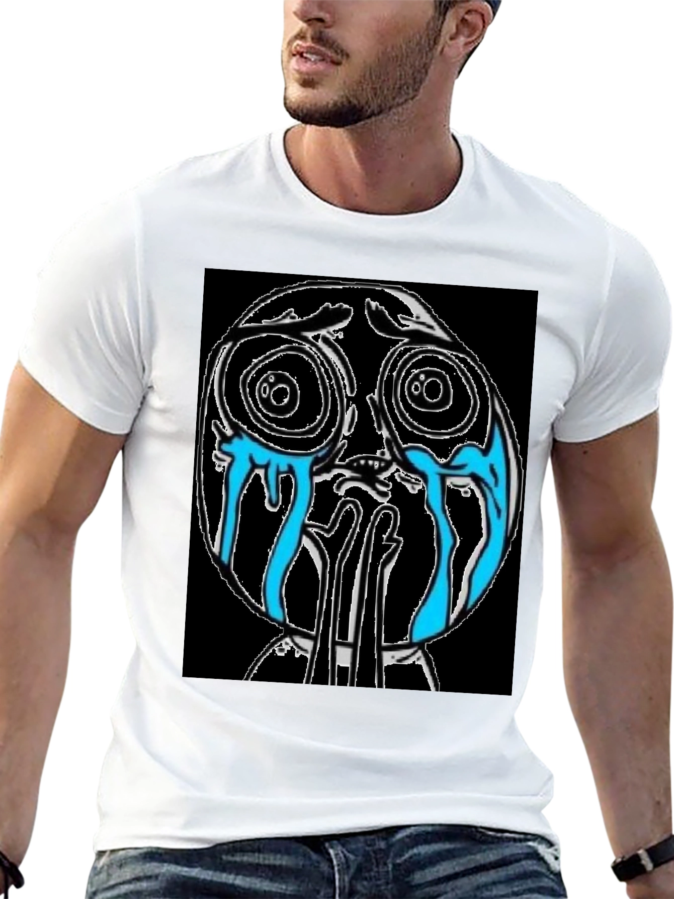 Crying Cartoon Character Graphic Tee