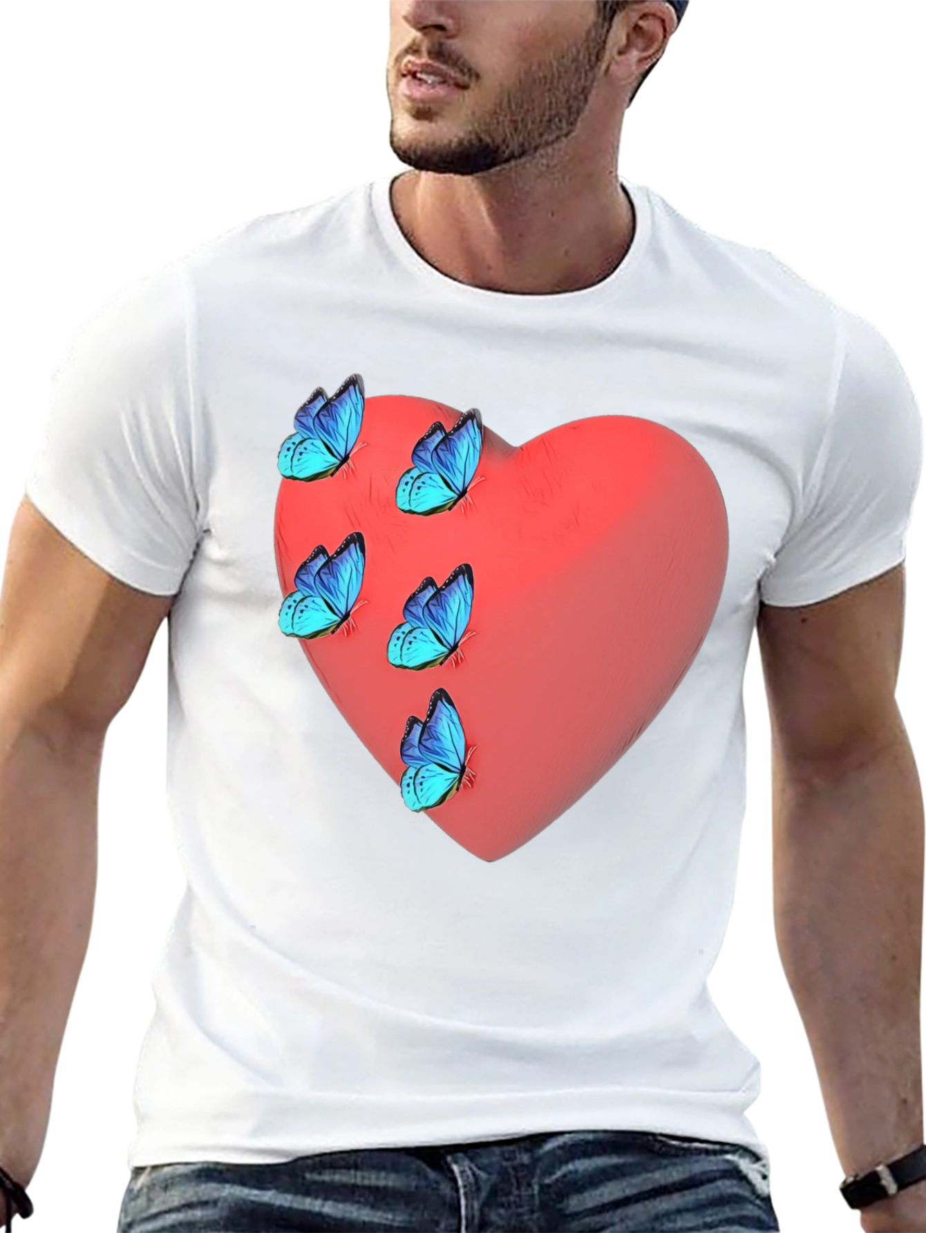 Heart & Butterfly Graphic T-Shirt