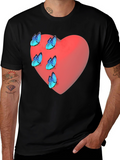 Heart & Butterfly Graphic T-Shirt