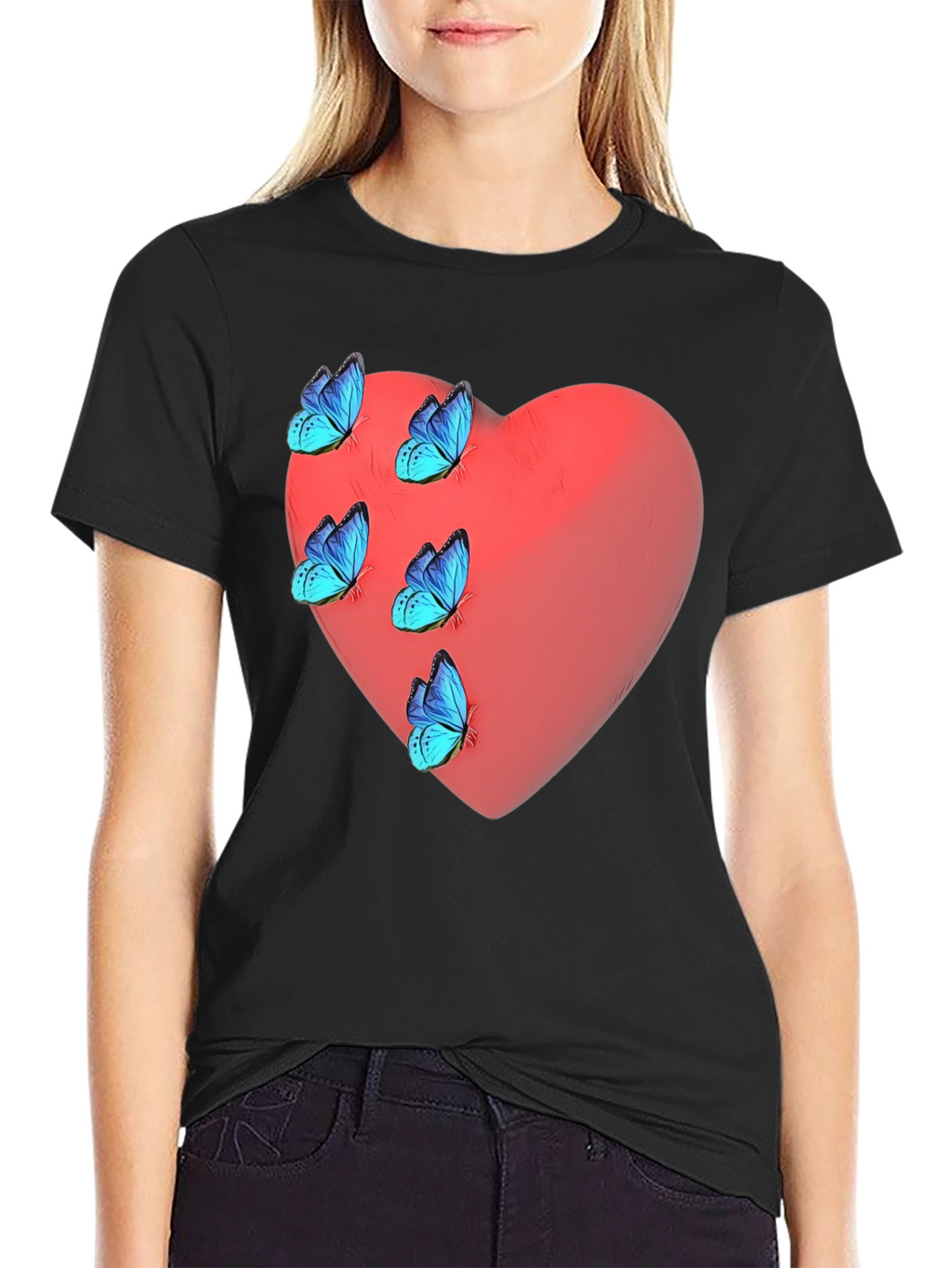 Heart & Butterfly Graphic T-Shirt