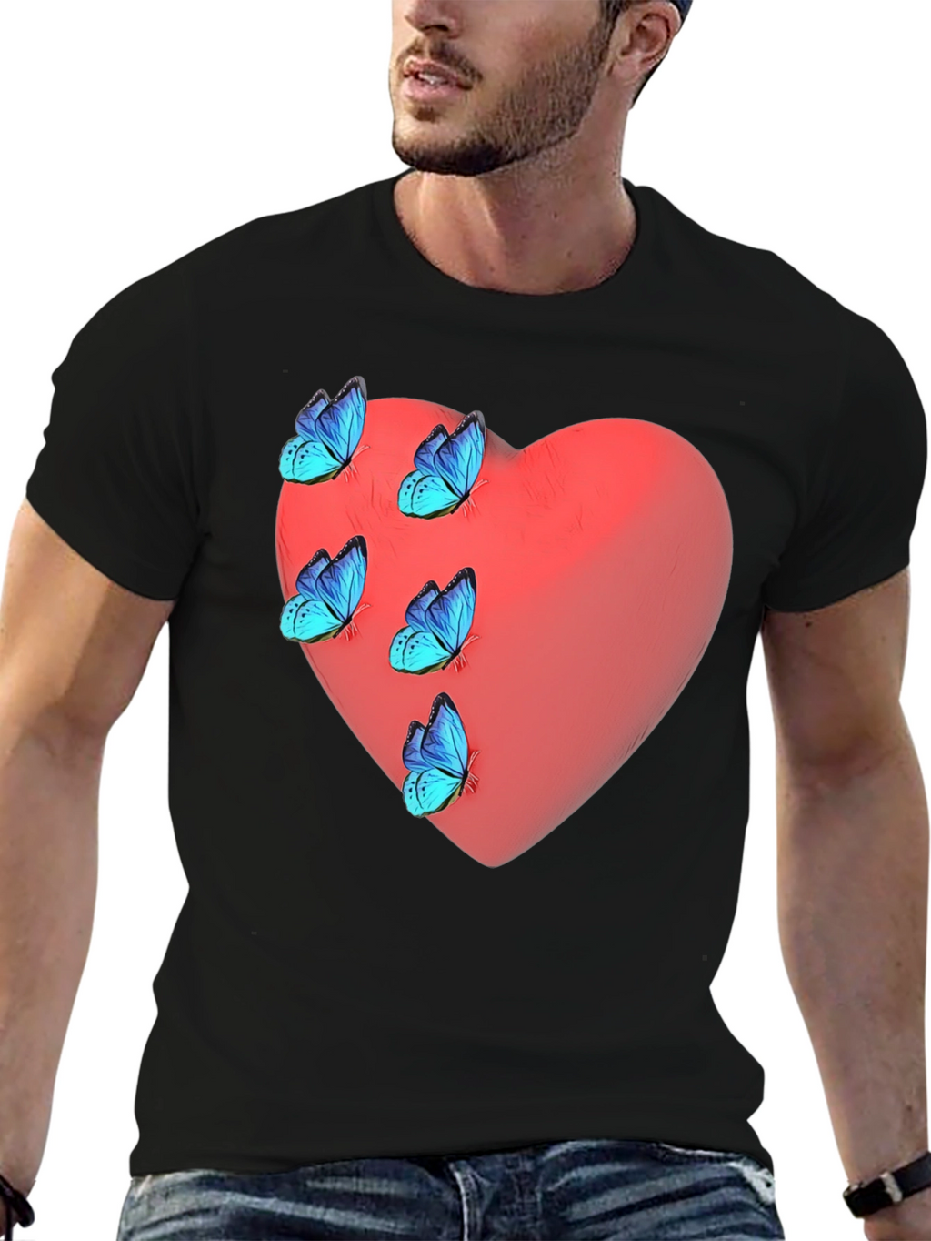 Heart & Butterfly Graphic T-Shirt