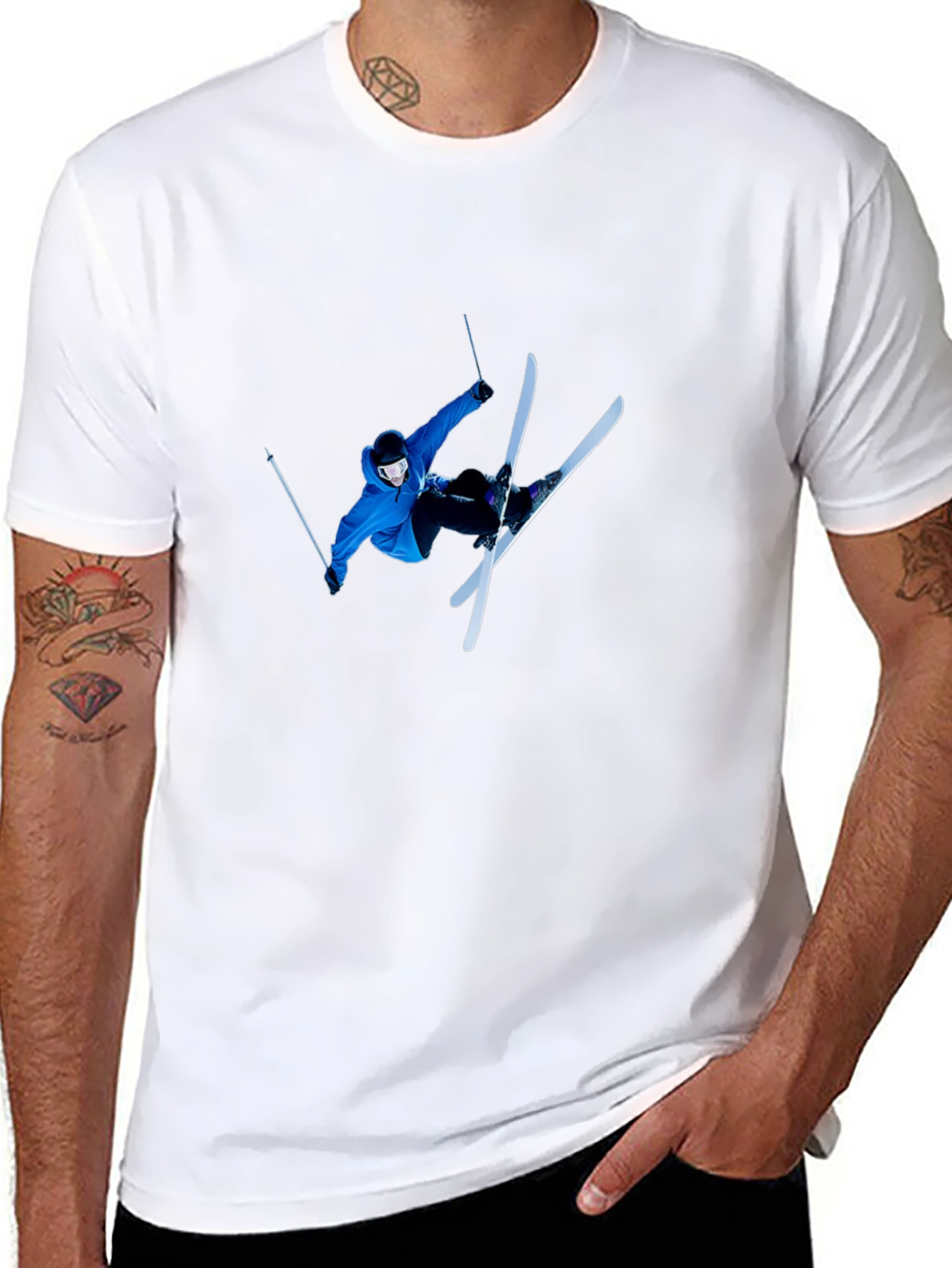 Skiing Stunt T-Shirt - Black