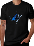 Skiing Stunt T-Shirt - Black