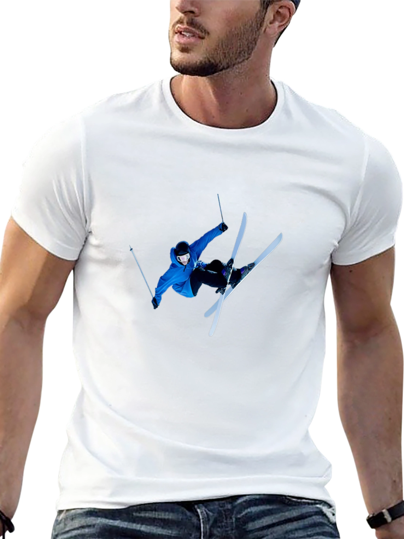 Skiing Stunt T-Shirt - Black