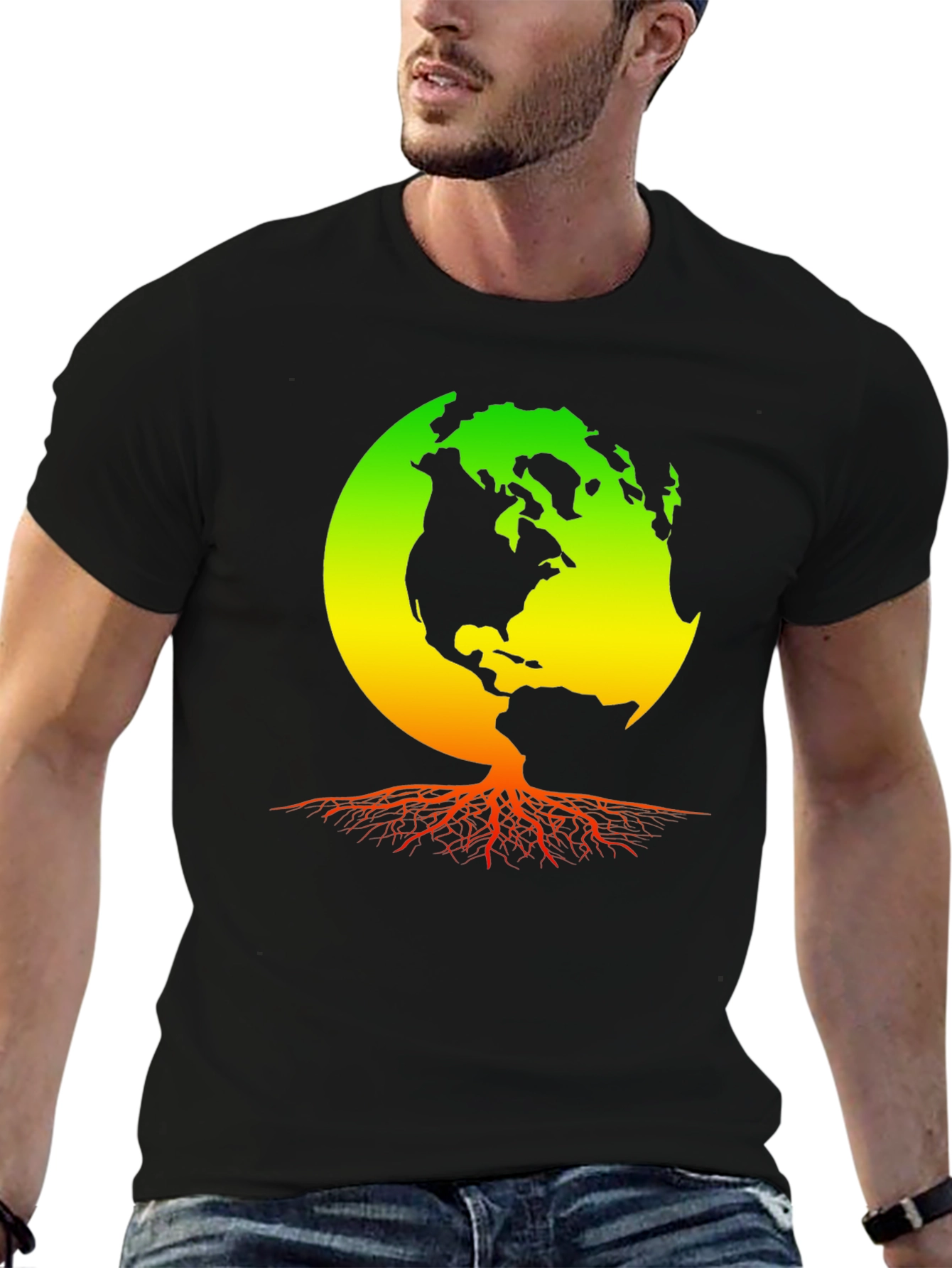 Earth Roots T-Shirt - Rastafarian World Design
