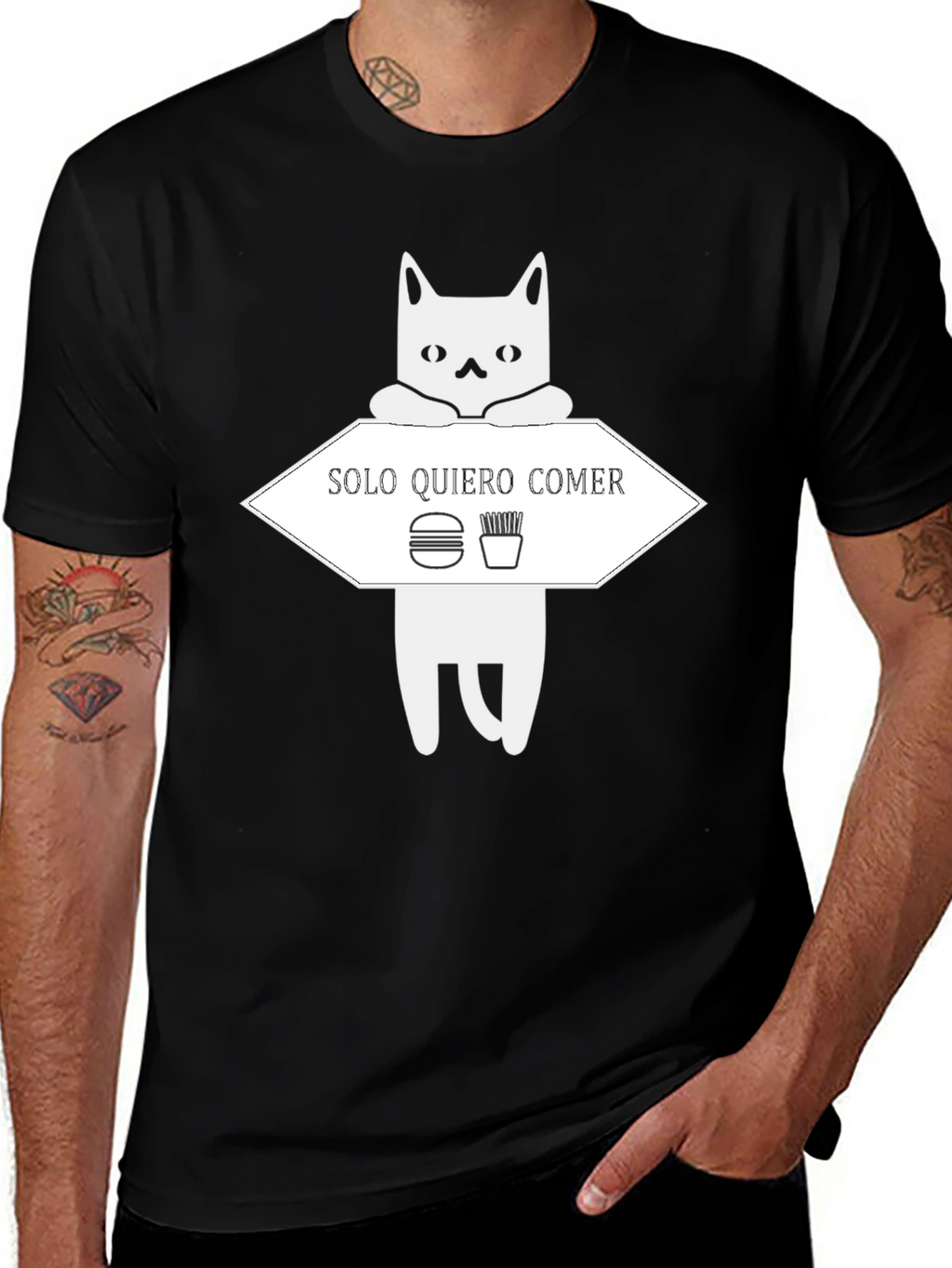 Solo Quiero Comer Funny Cat T-Shirt