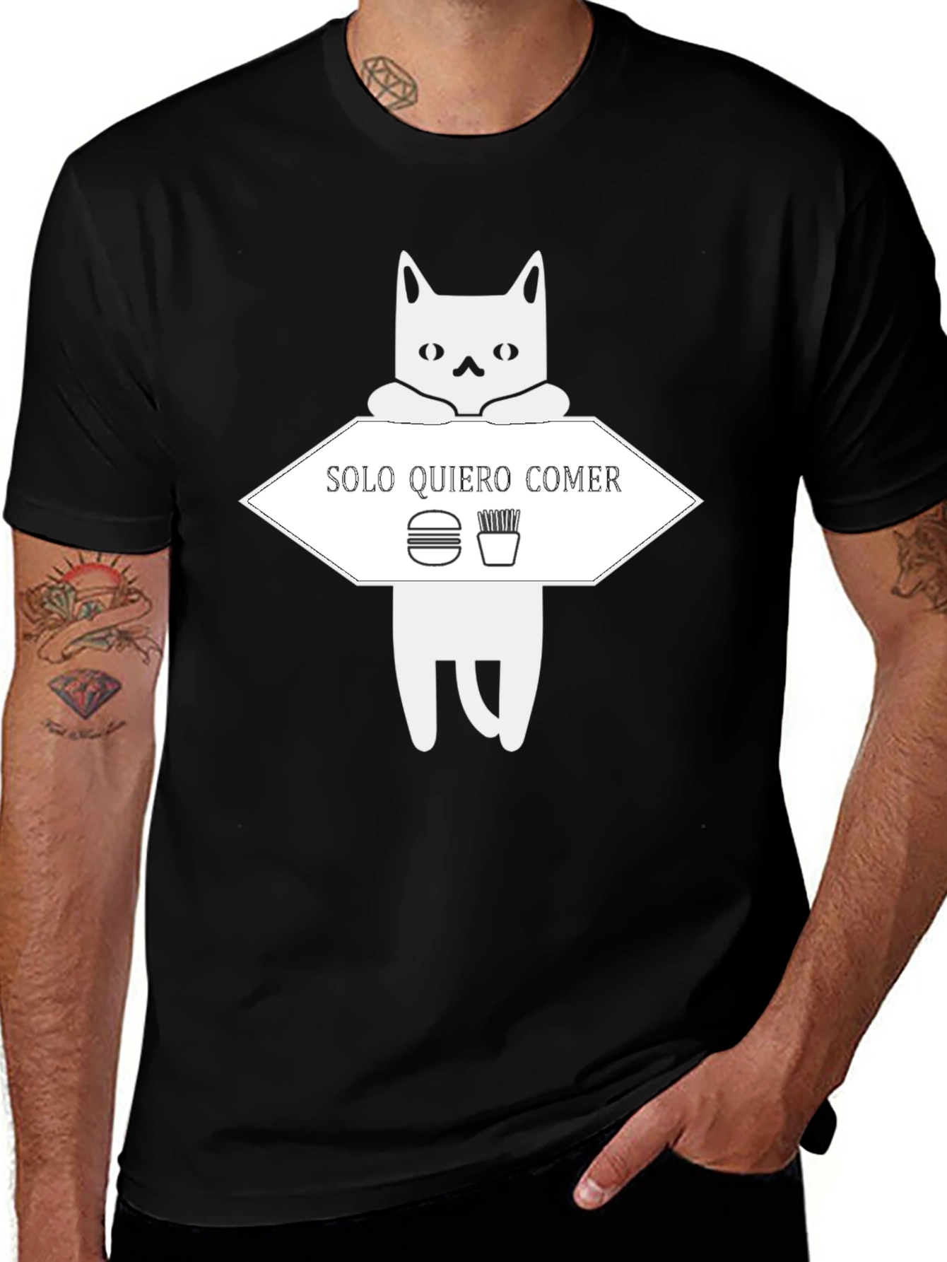 Solo Quiero Comer Funny Cat T-Shirt
