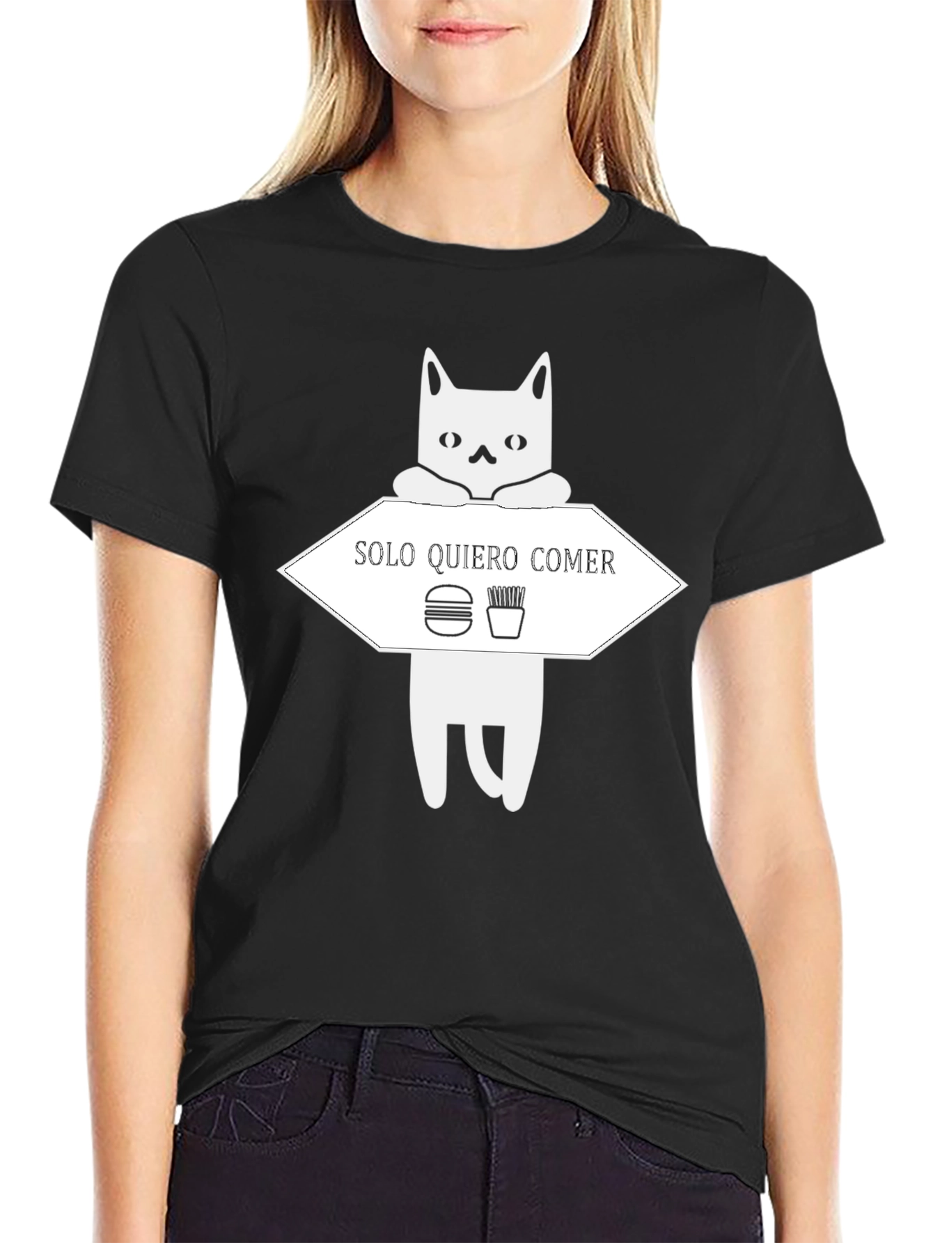 Solo Quiero Comer Funny Cat T-Shirt
