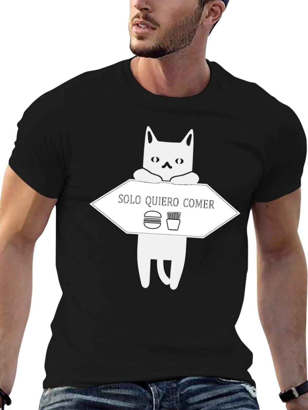 Solo Quiero Comer Funny Cat T-Shirt