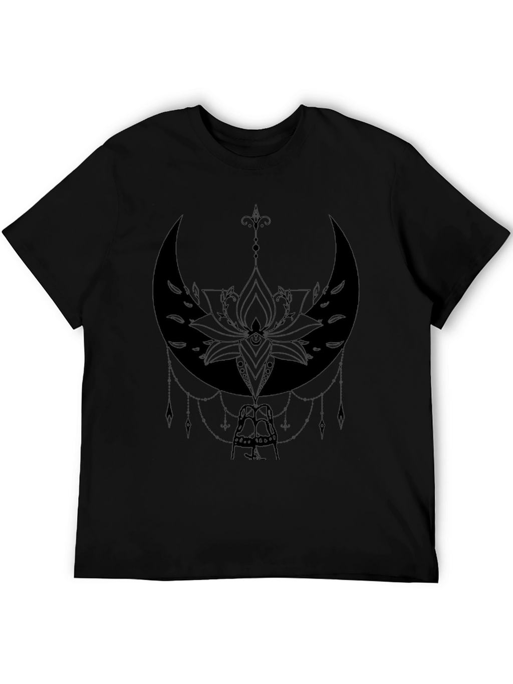 Mystic Moon Lotus Graphic Tee - Black