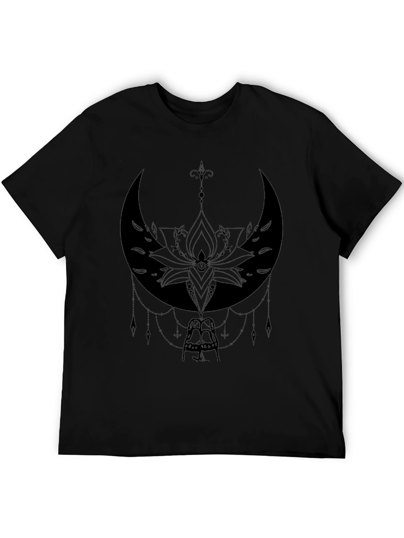 Mystic Moon Lotus Graphic Tee - Black