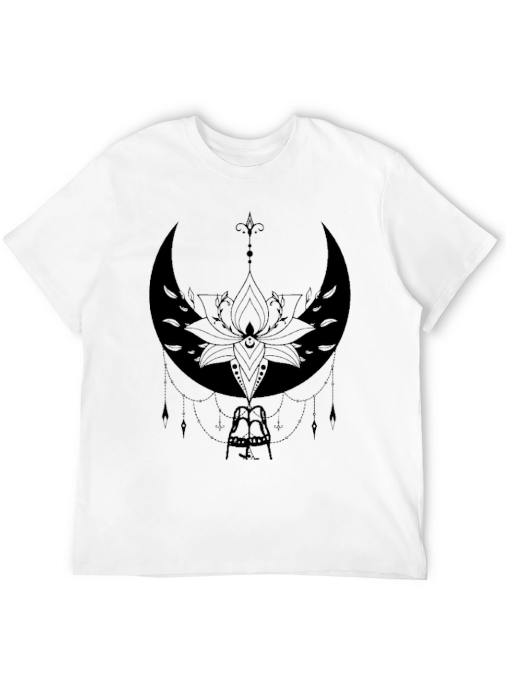Mystic Moon Lotus Graphic Tee - Black