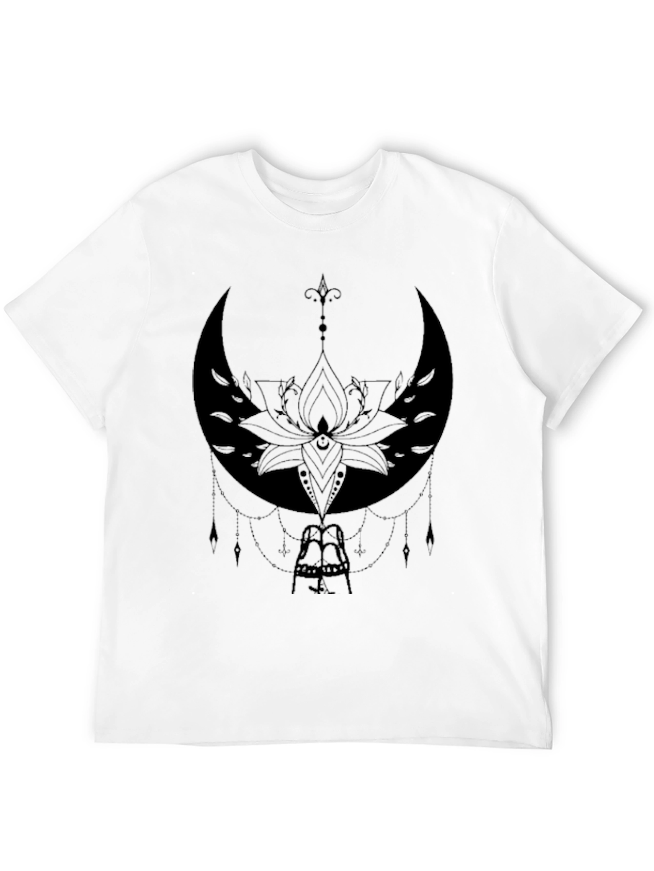 Mystic Moon Lotus Graphic Tee - Black