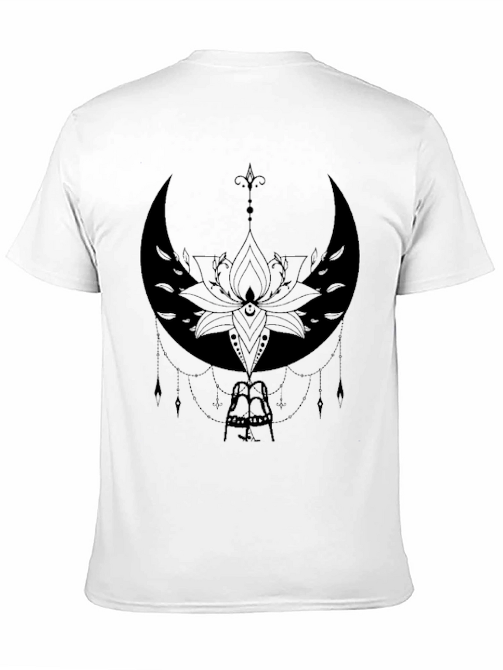 Mystic Moon Lotus Graphic Tee - Black