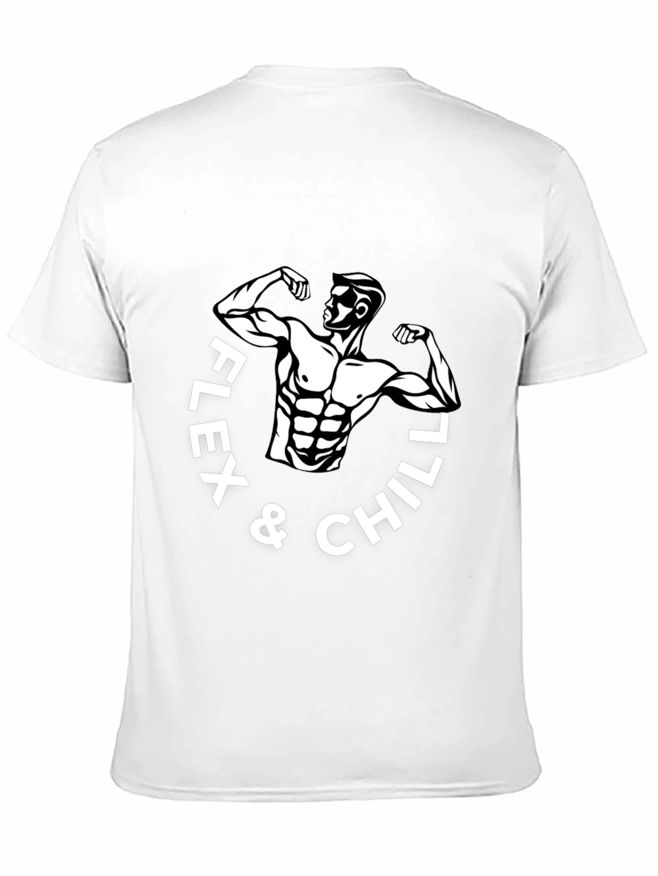 Flex & Chill Black Graphic T-Shirt