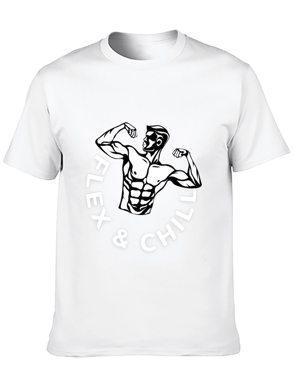 Flex & Chill Black Graphic T-Shirt
