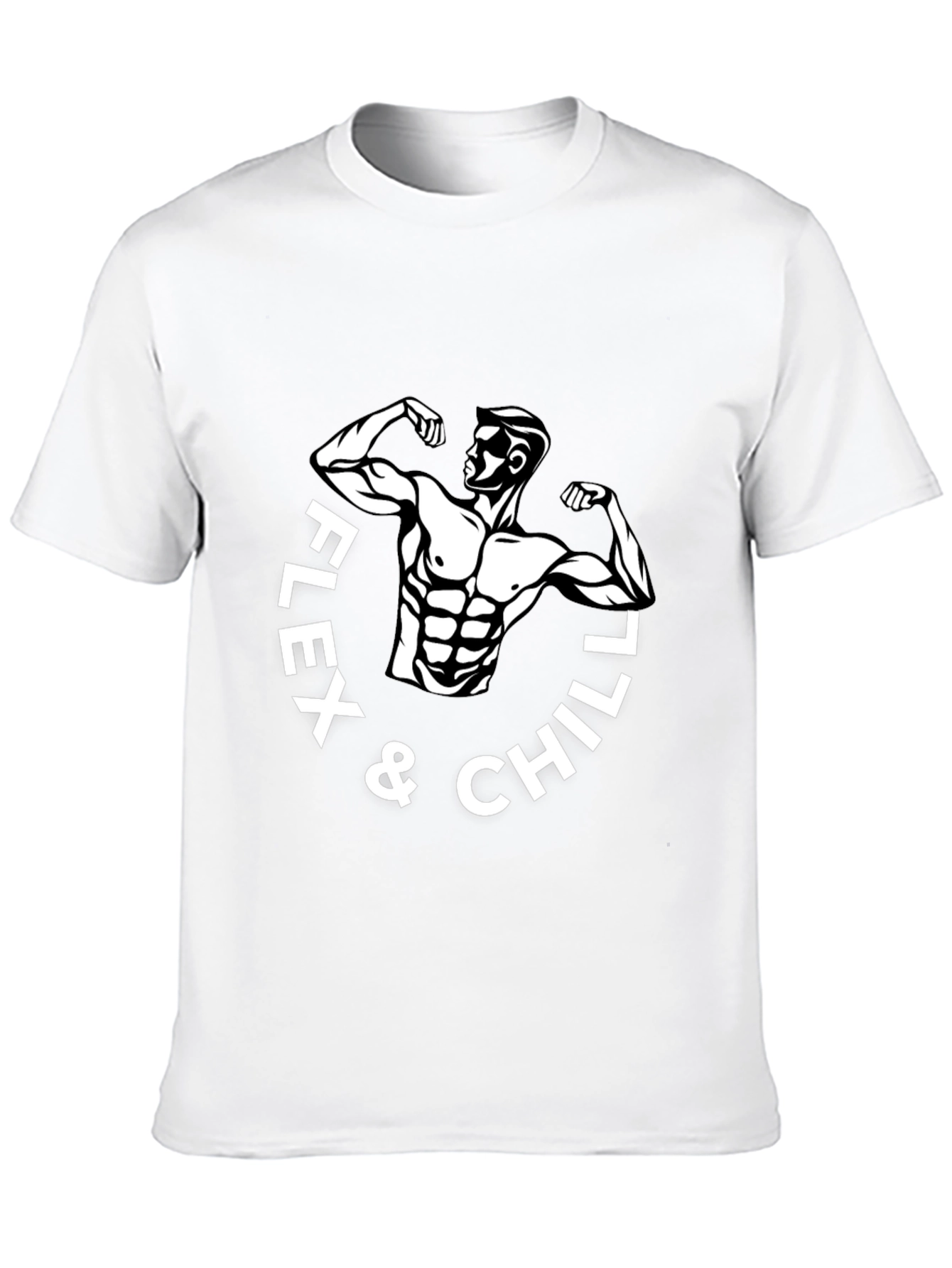 Flex & Chill Black Graphic T-Shirt