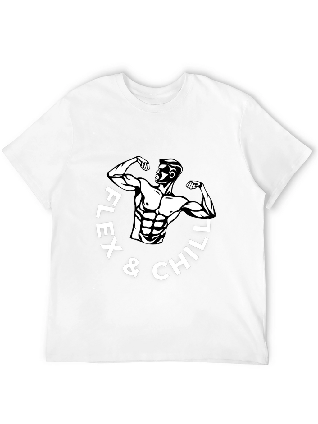 Flex & Chill Black Graphic T-Shirt