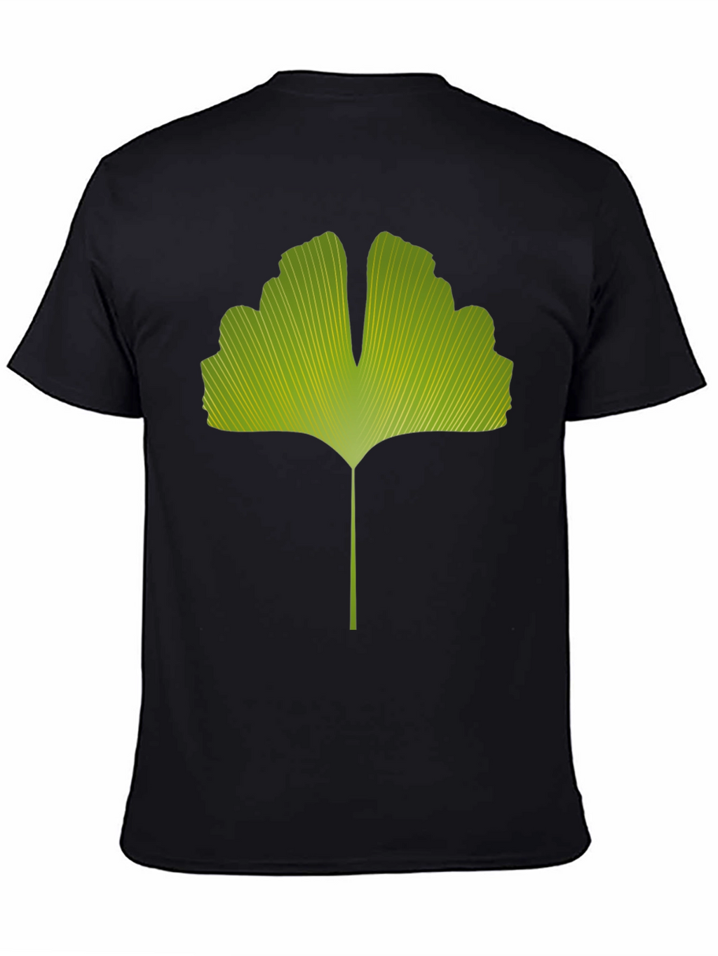 Ginkgo Leaf Graphic Tee - Nature Inspired Black T-Shirt