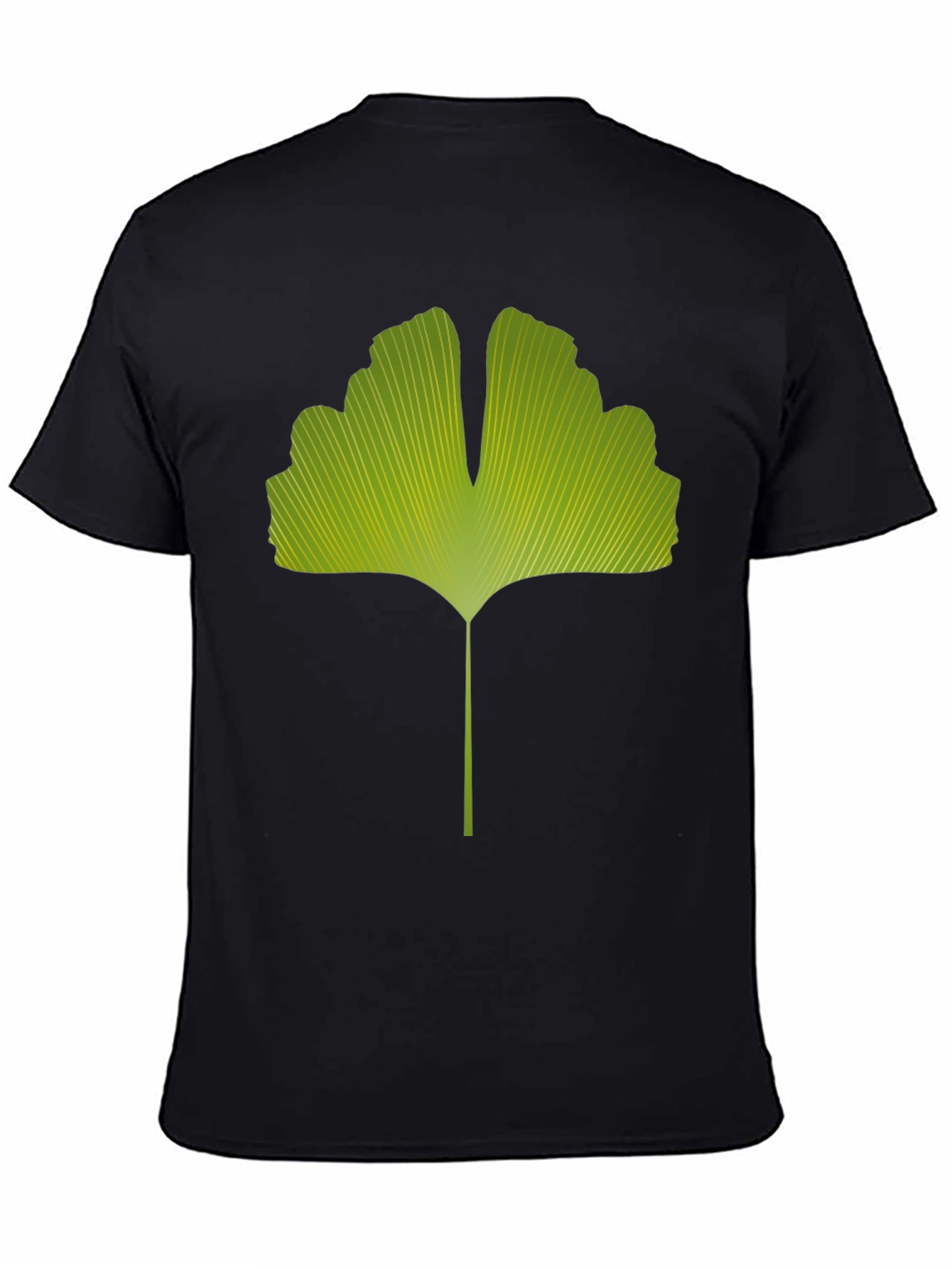 Ginkgo Leaf Graphic Tee - Nature Inspired Black T-Shirt