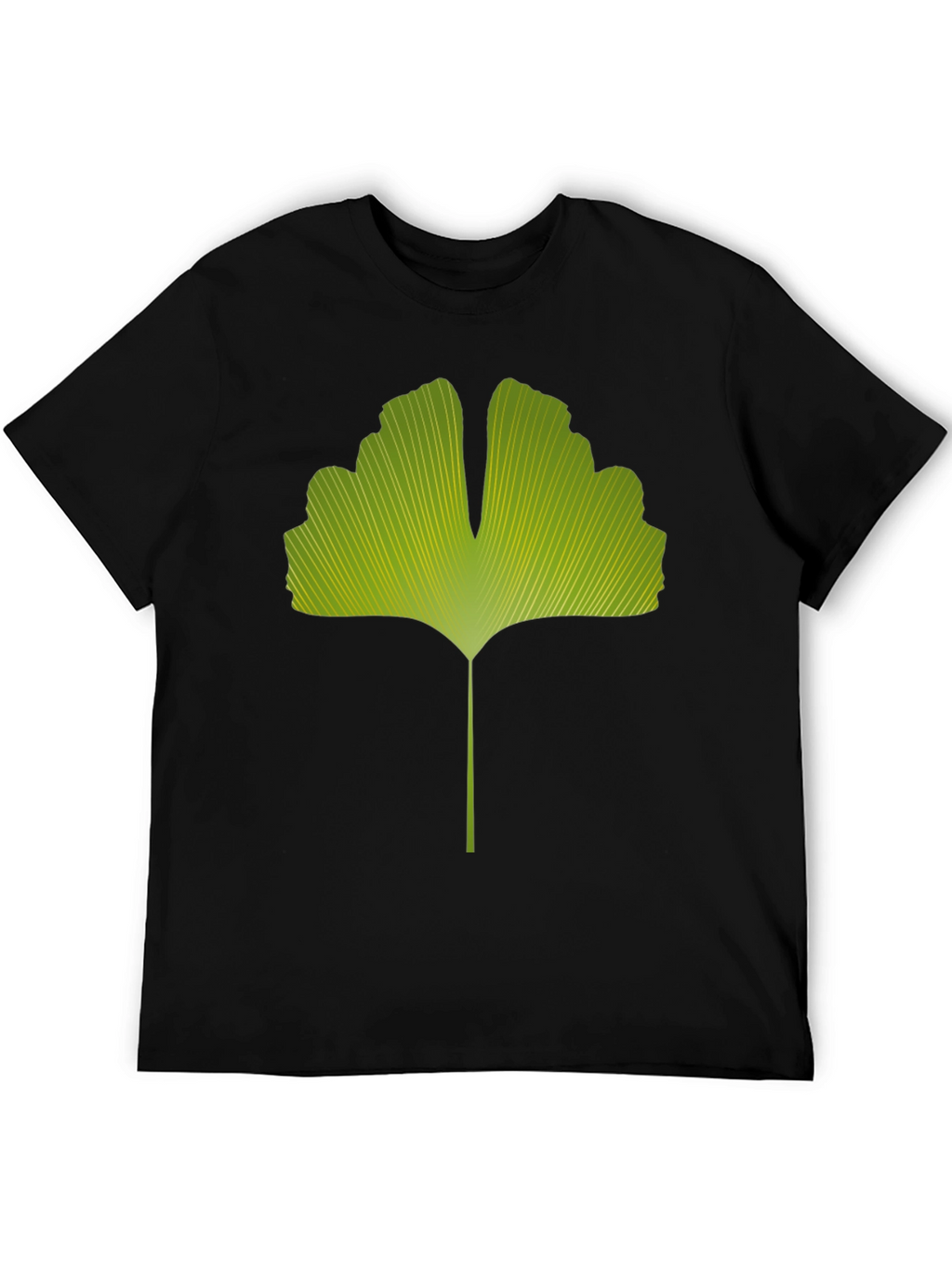 Ginkgo Leaf Graphic Tee - Nature Inspired Black T-Shirt