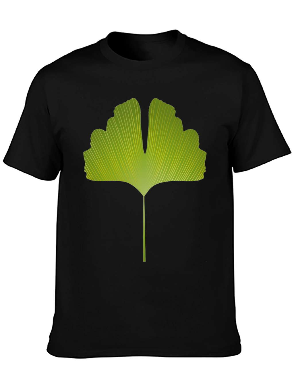Ginkgo Leaf Graphic Tee - Nature Inspired Black T-Shirt