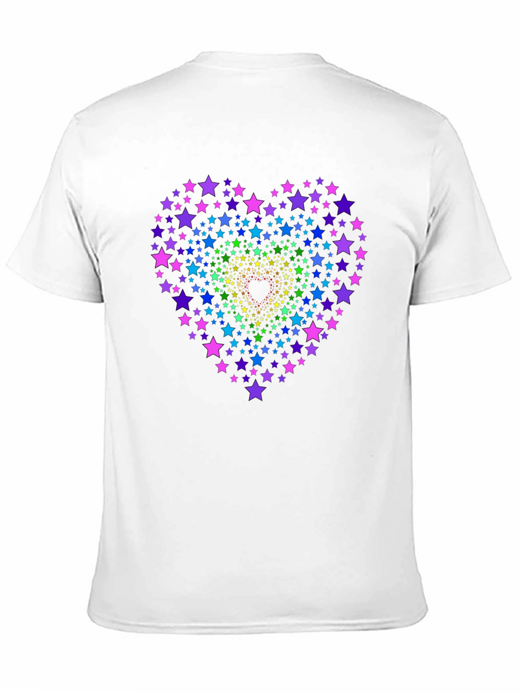 Rainbow Star Heart Graphic Tee - Black
