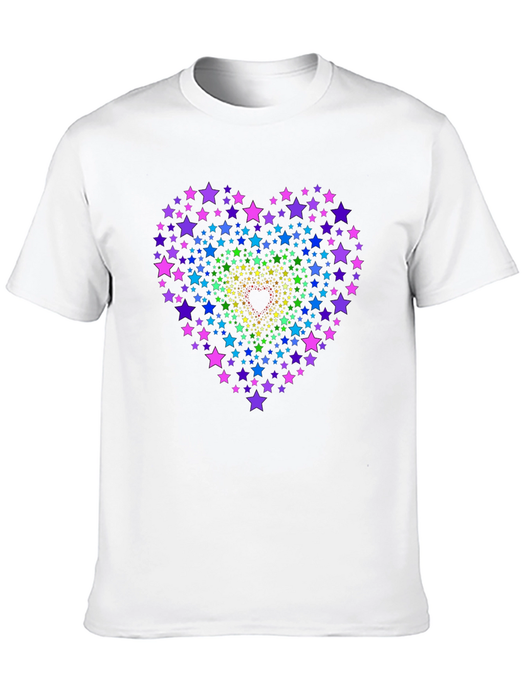 Rainbow Star Heart Graphic Tee - Black
