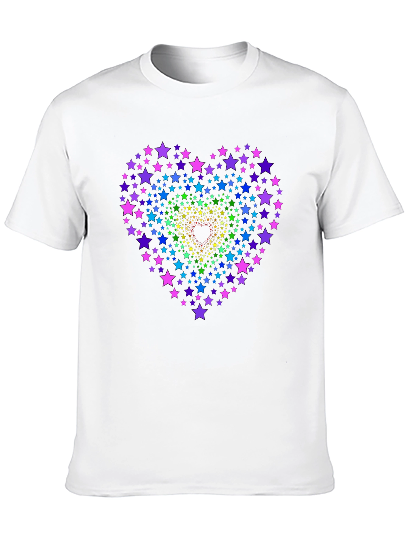 Rainbow Star Heart Graphic Tee - Black