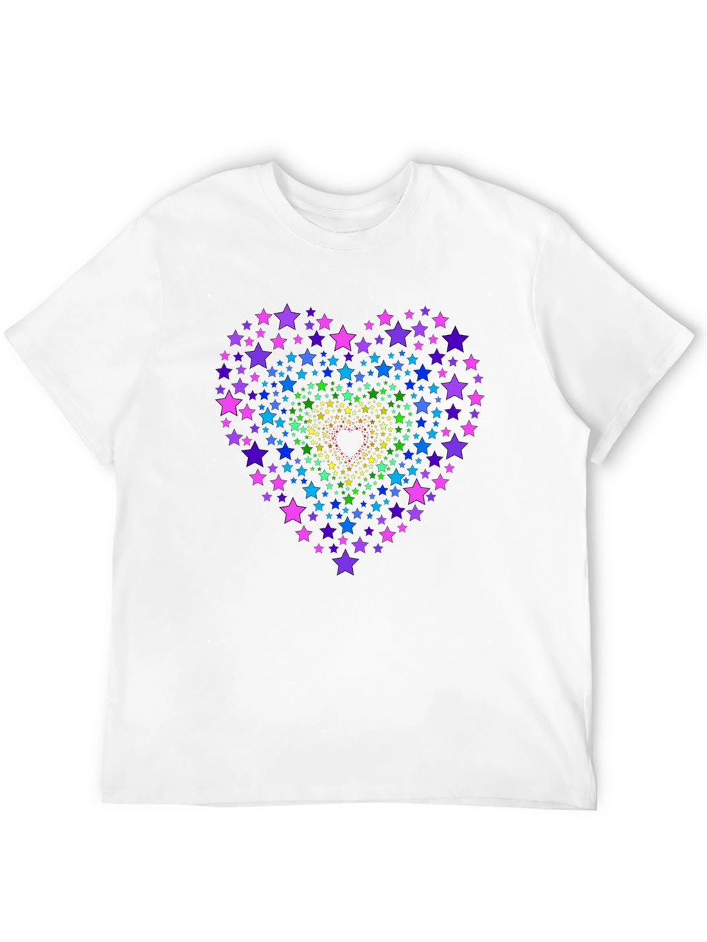 Rainbow Star Heart Graphic Tee - Black