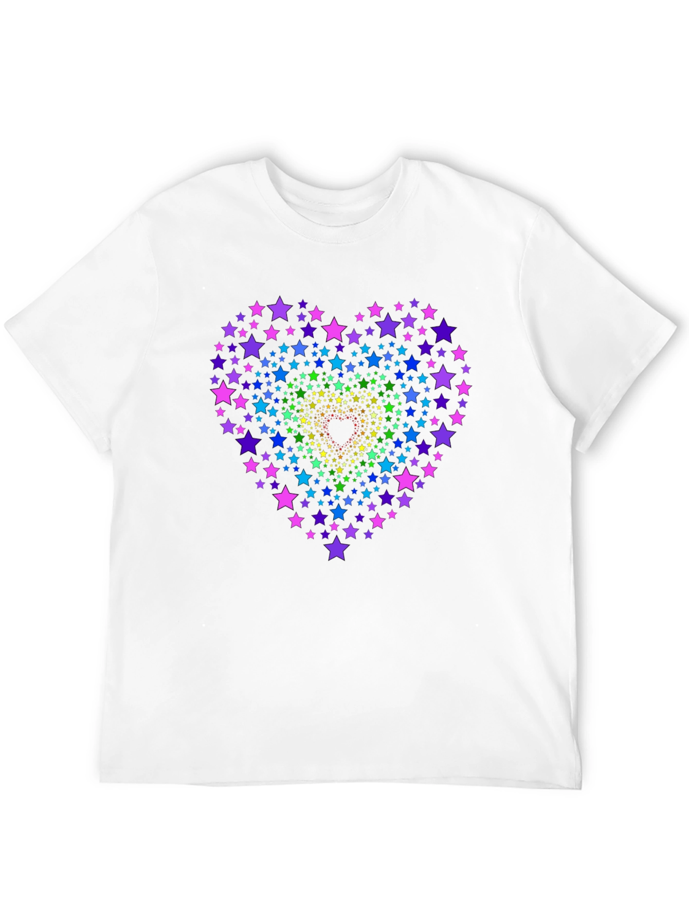Rainbow Star Heart Graphic Tee - Black
