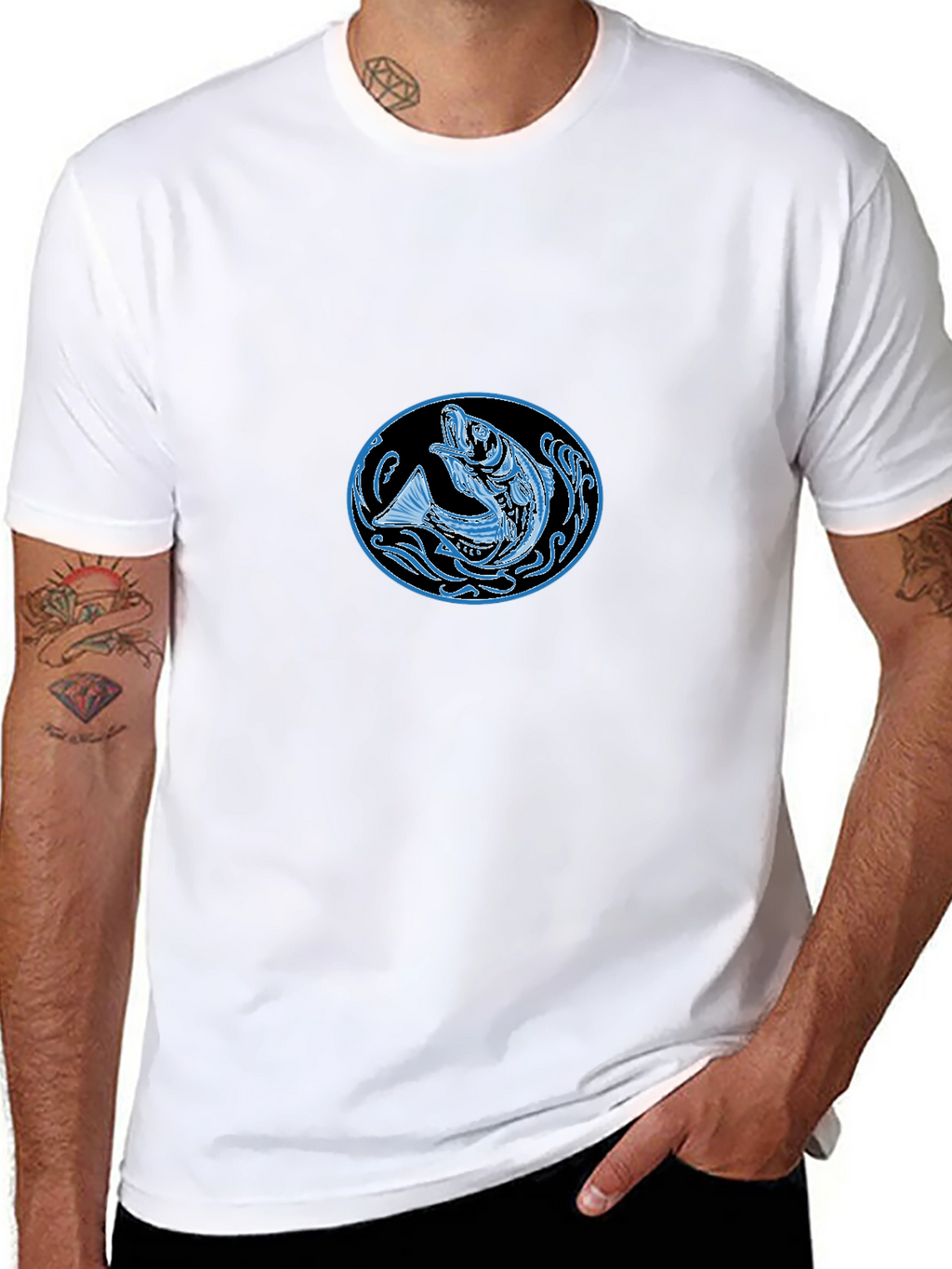 Cool Fish Graphic Black T-Shirt