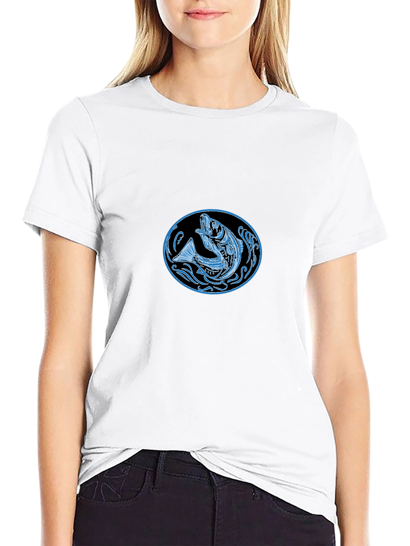 Cool Fish Graphic Black T-Shirt