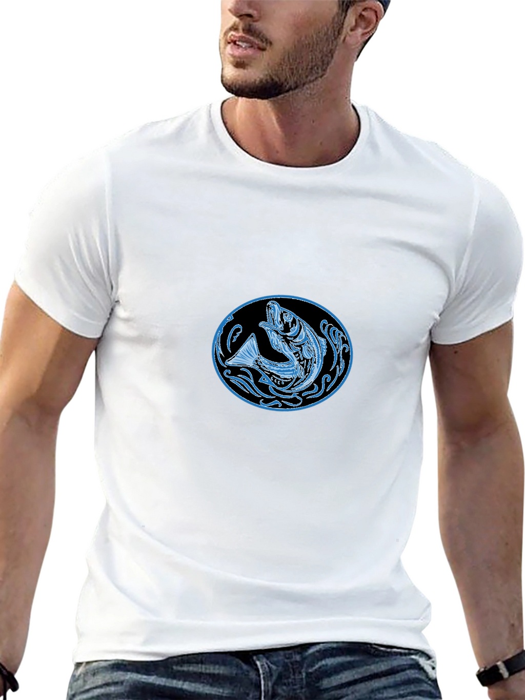 Cool Fish Graphic Black T-Shirt