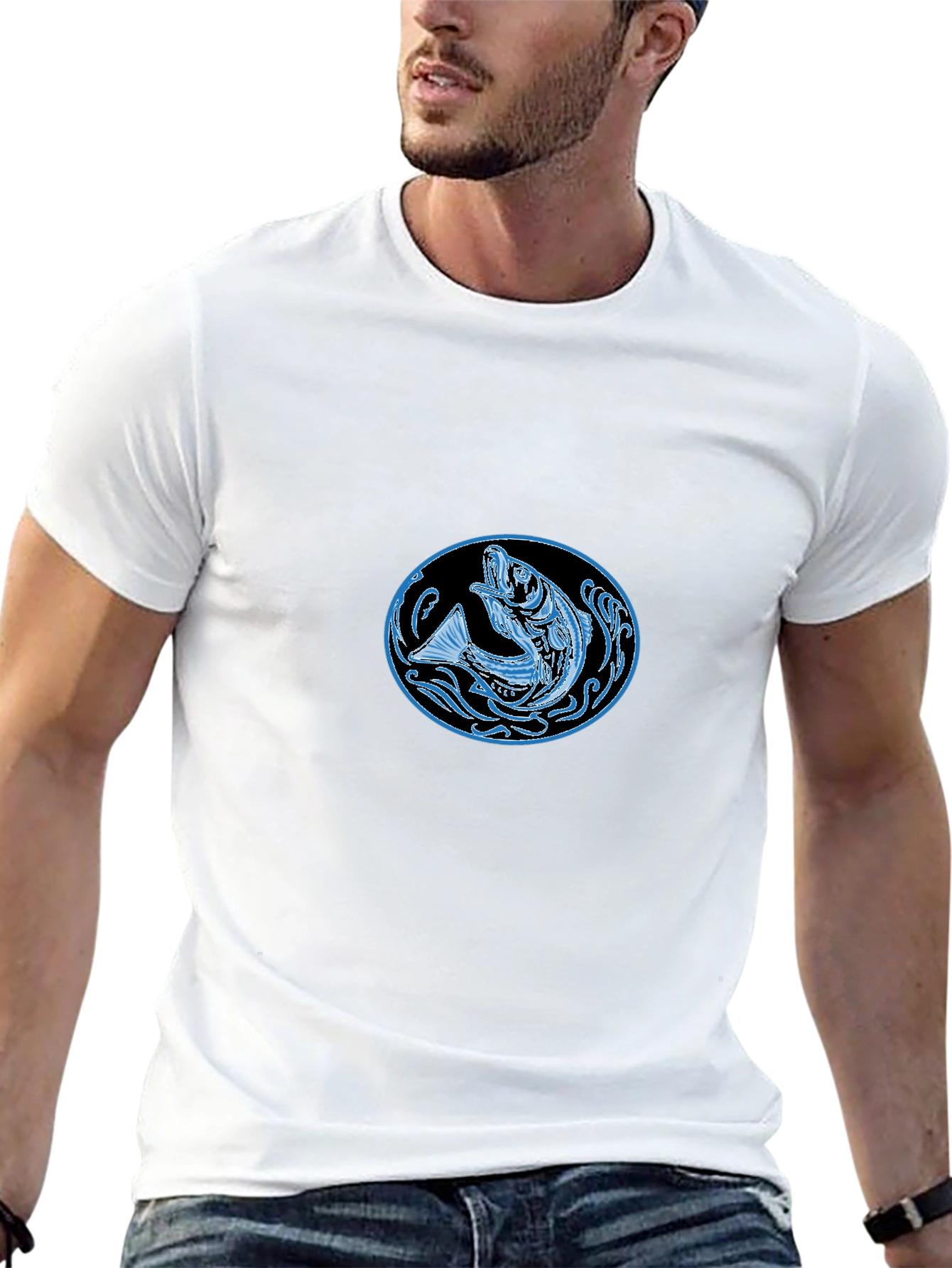 Cool Fish Graphic Black T-Shirt