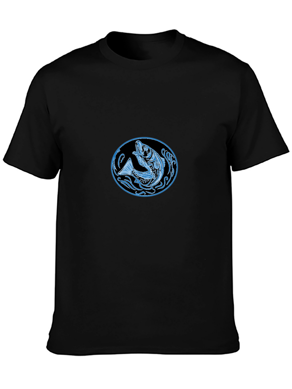 Cool Fish Graphic Black T-Shirt