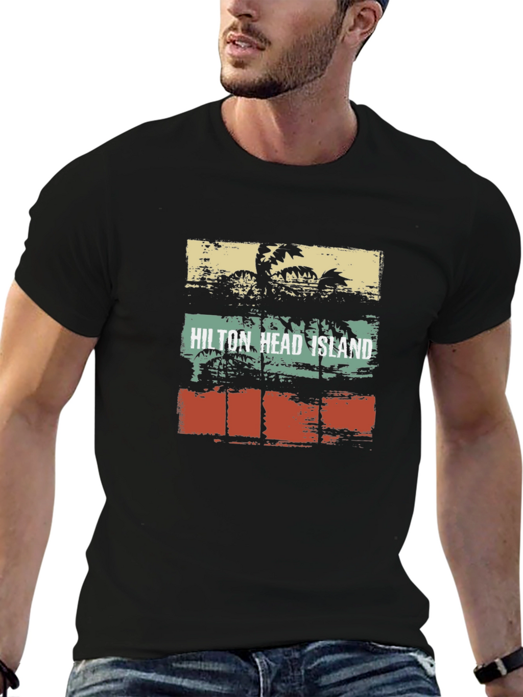 Hilton Head Island T-Shirt Palm Tree Graphic Tee