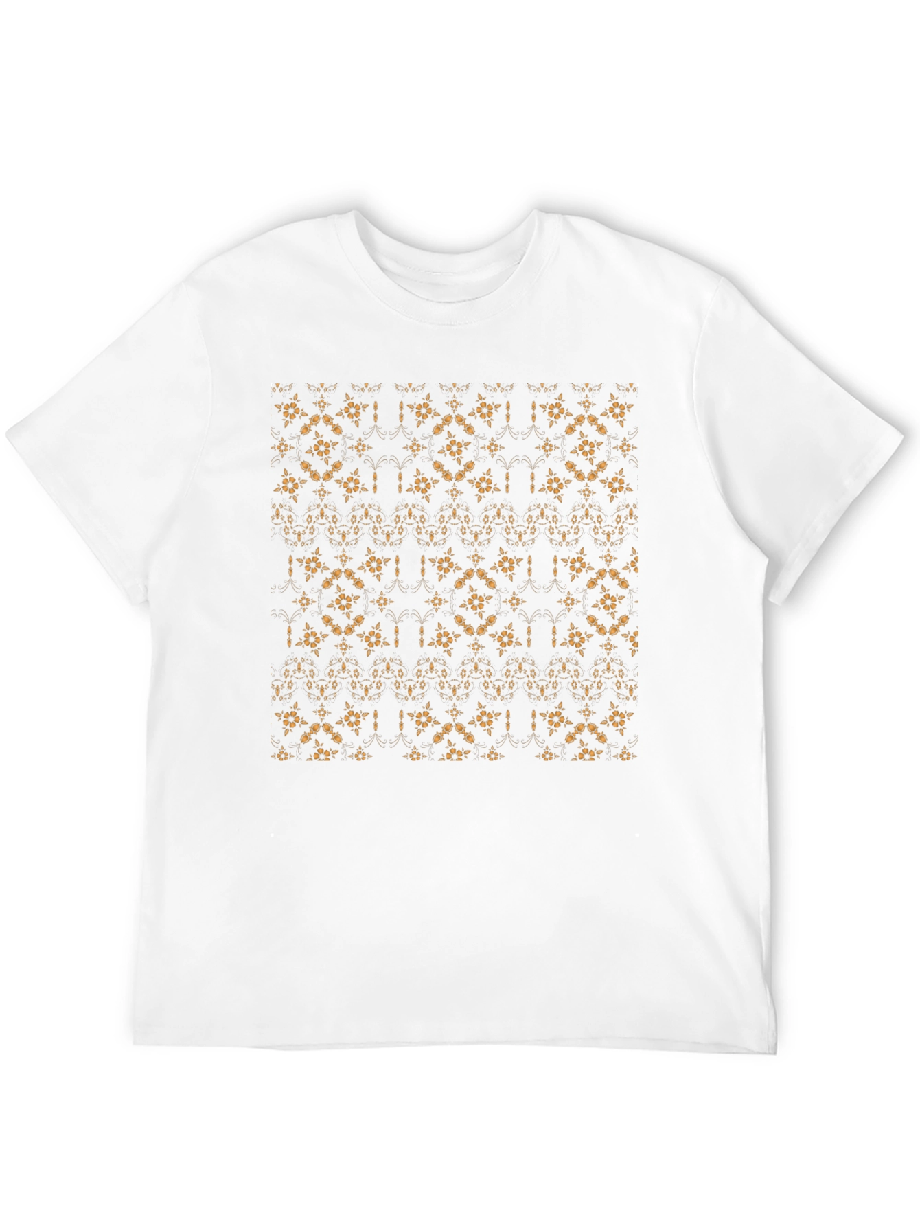 Patterned Black Crew Neck Tee