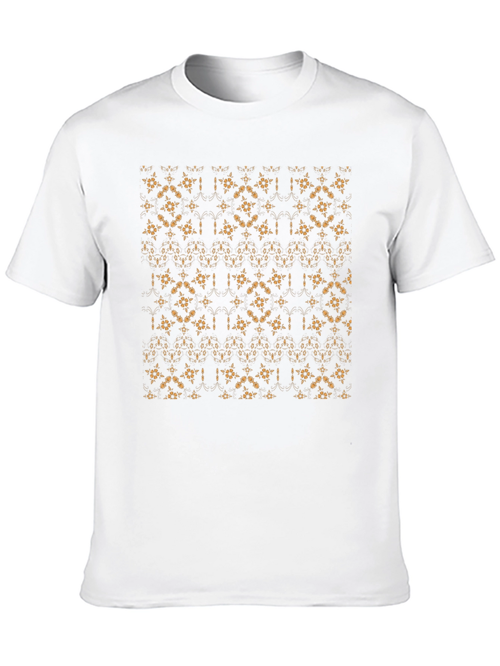Patterned Black Crew Neck Tee