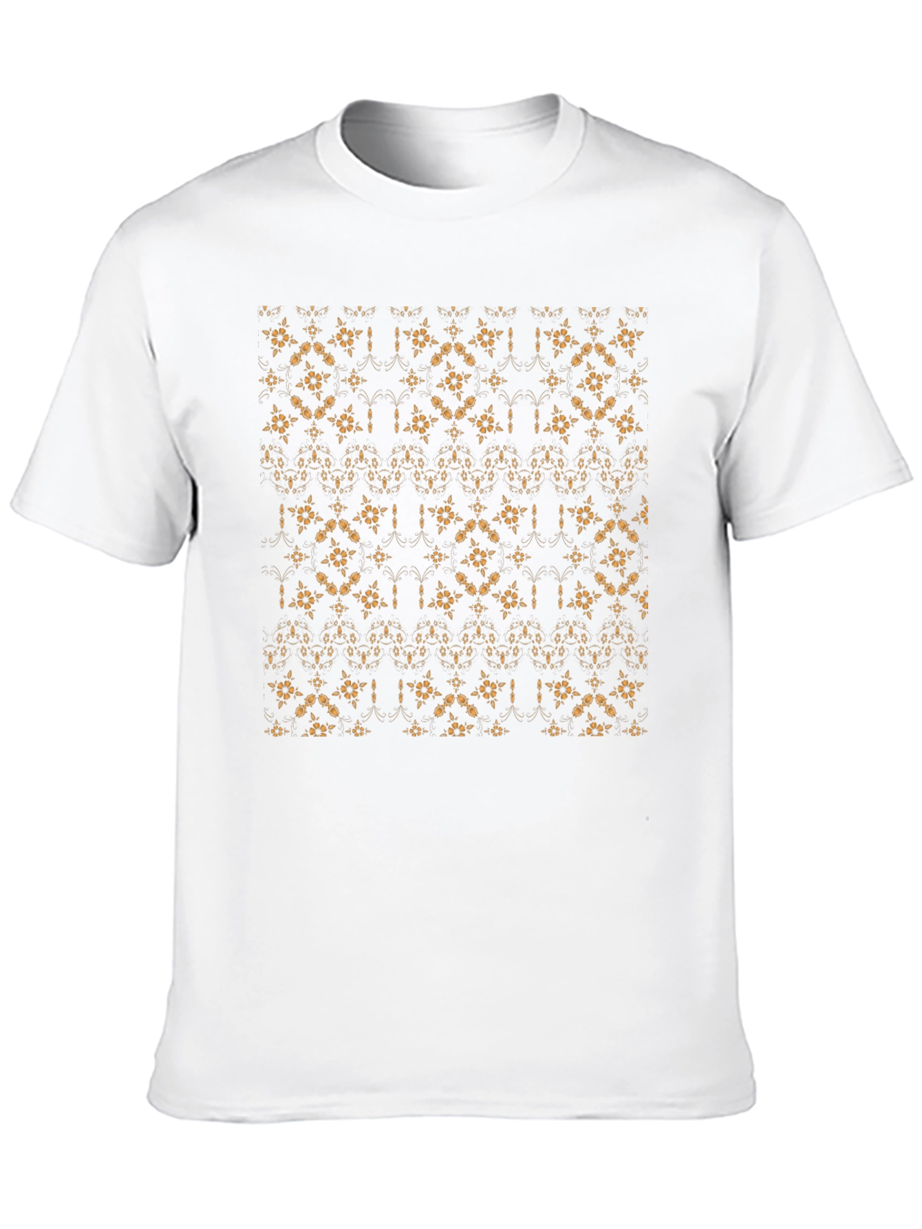 Patterned Black Crew Neck Tee