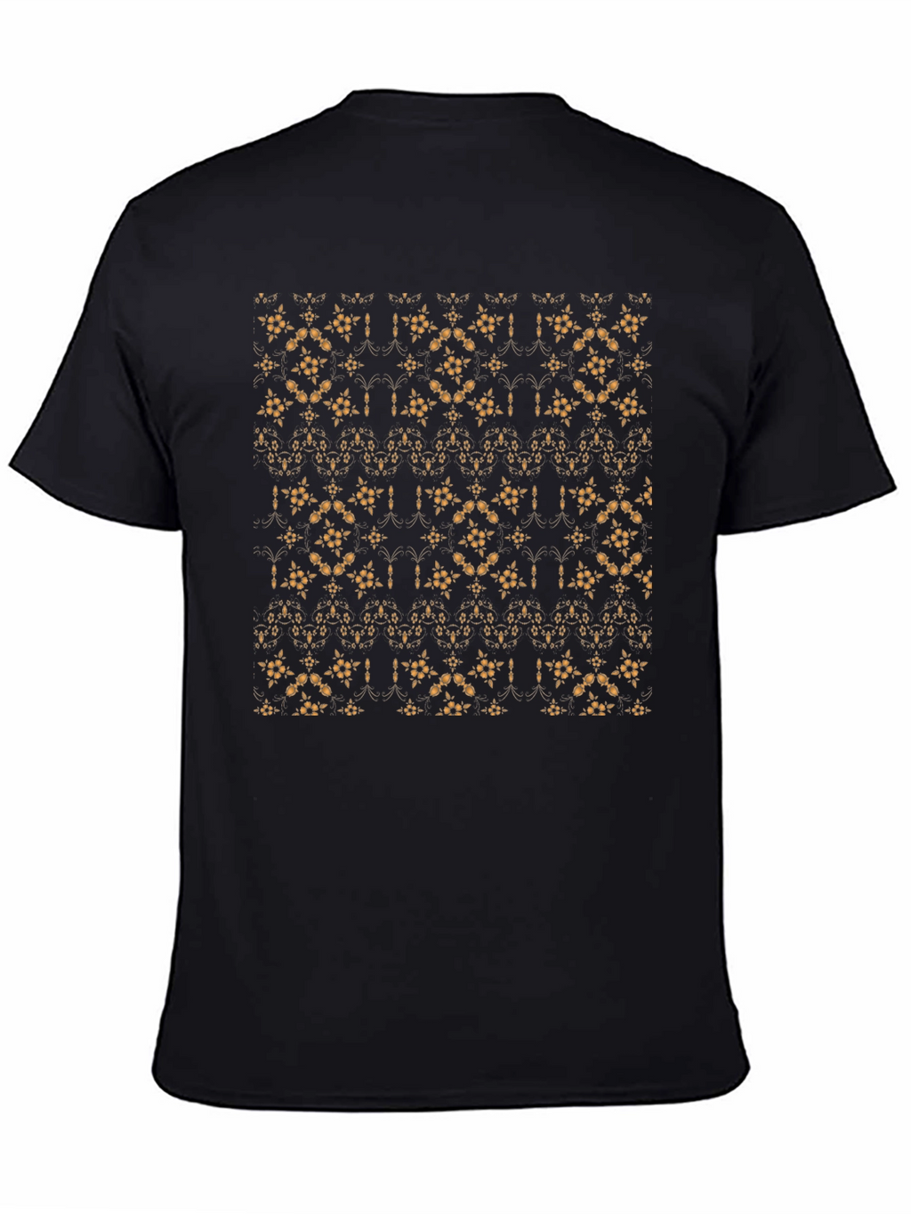 Patterned Black Crew Neck Tee