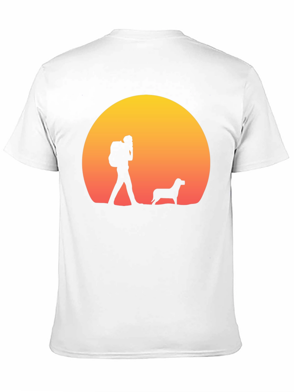 Hiker & Dog Sunset Silhouette T-Shirt