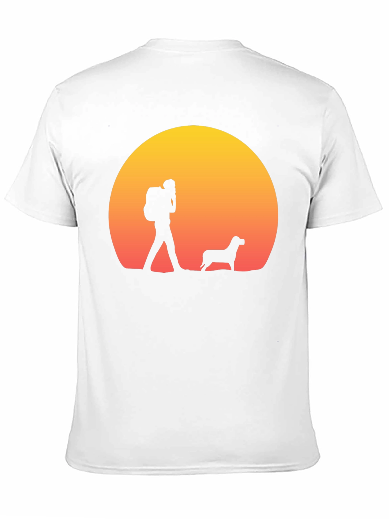 Hiker & Dog Sunset Silhouette T-Shirt