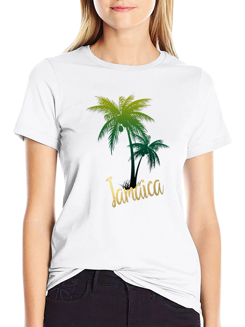 Jamaica Palm Tree Black T-Shirt