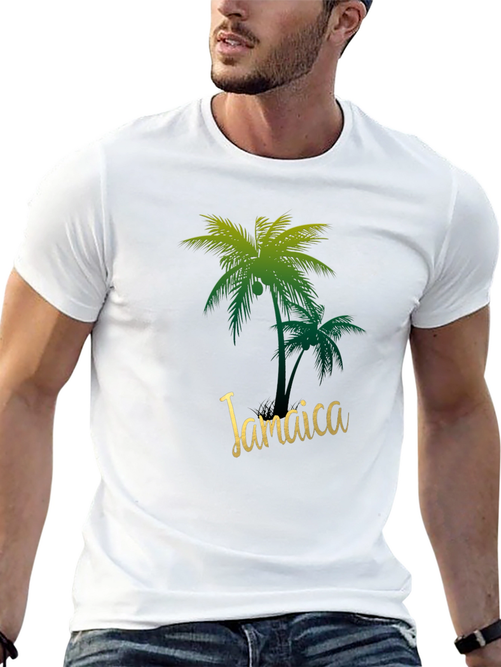 Jamaica Palm Tree Black T-Shirt