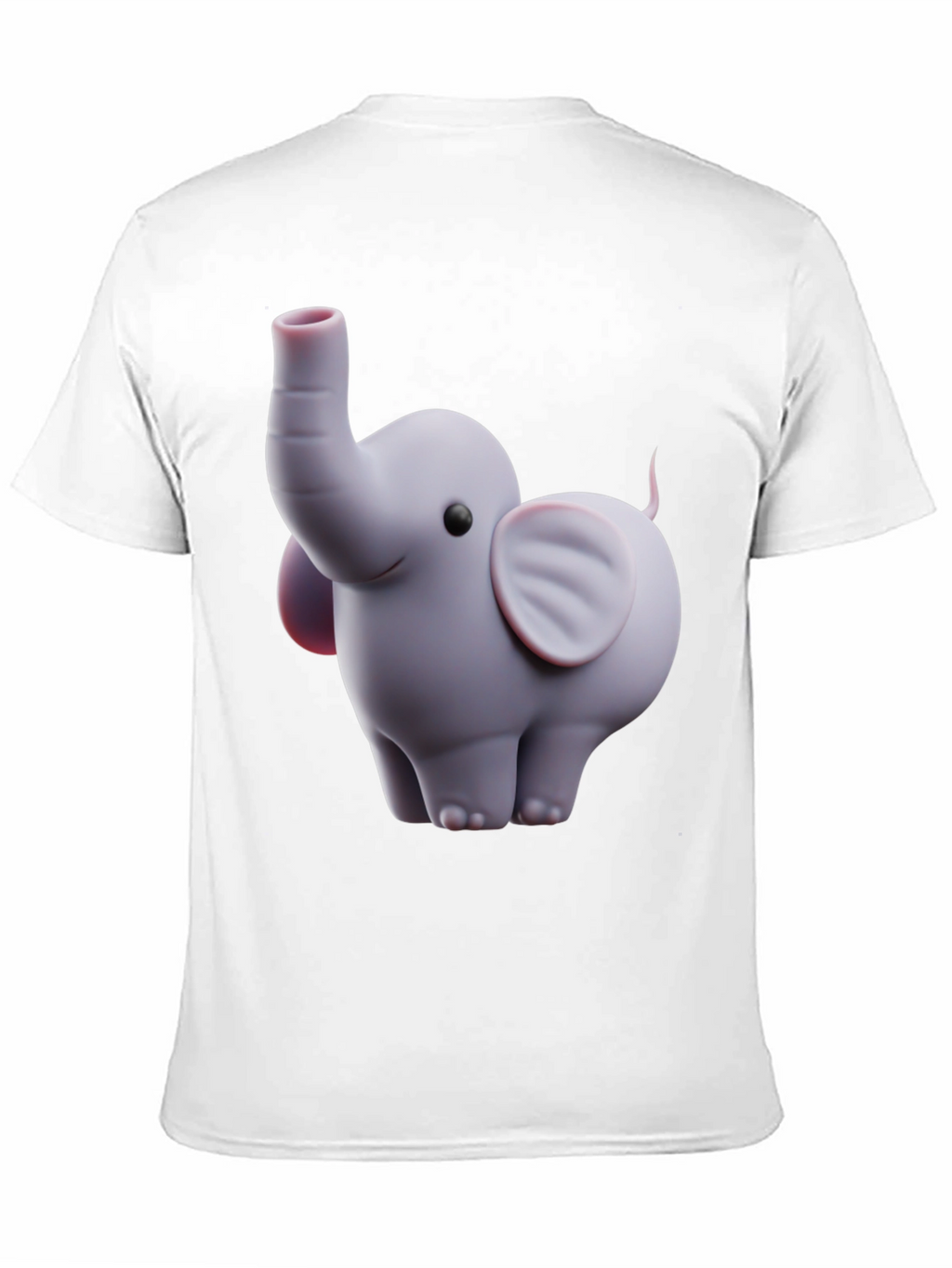 Cute Elephant Graphic Tee - Black Cotton Blend