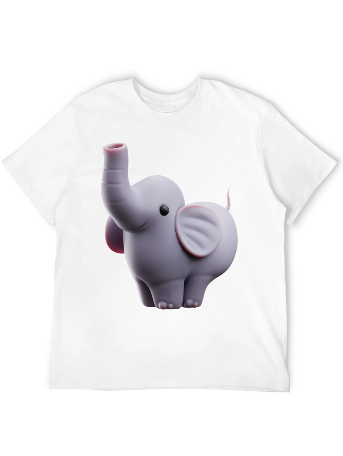 Cute Elephant Graphic Tee - Black Cotton Blend