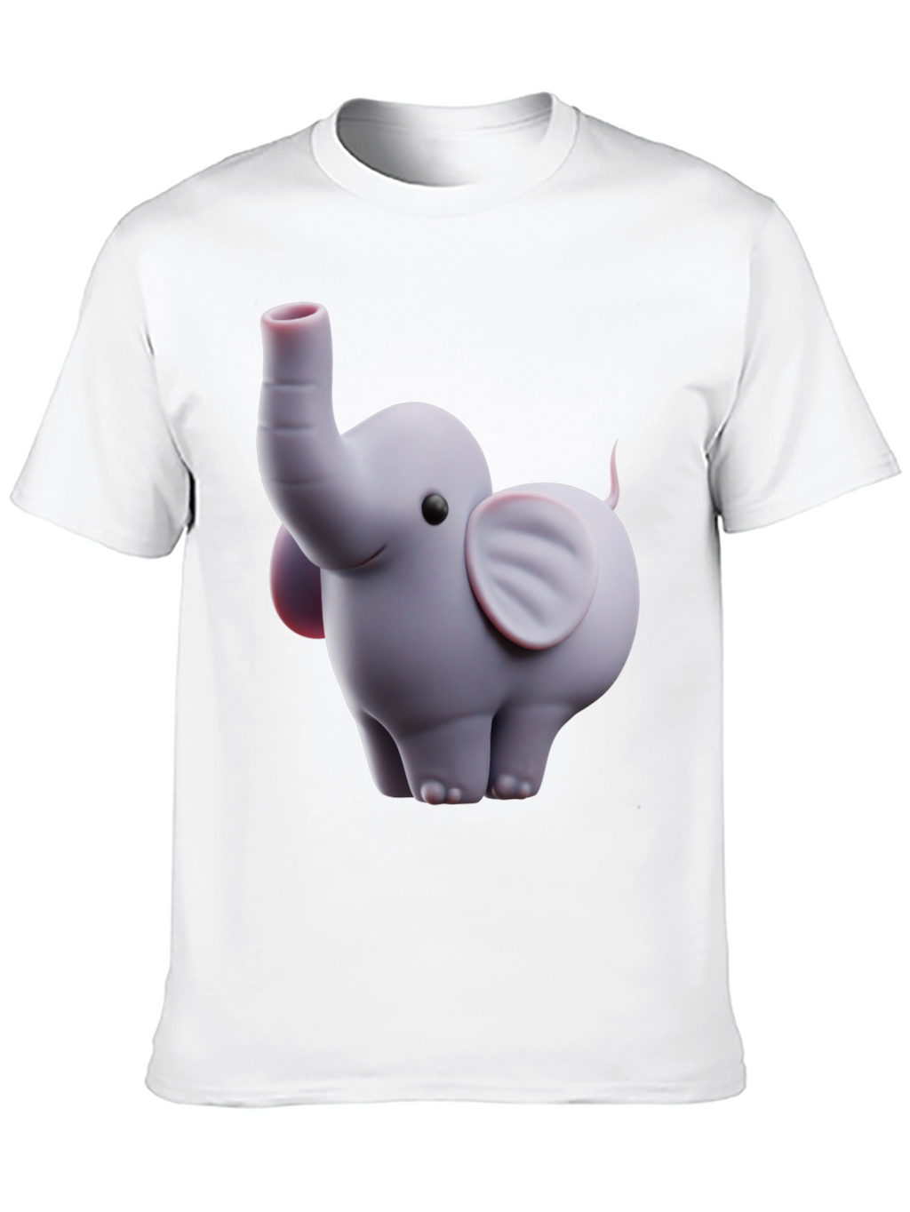 Cute Elephant Graphic Tee - Black Cotton Blend