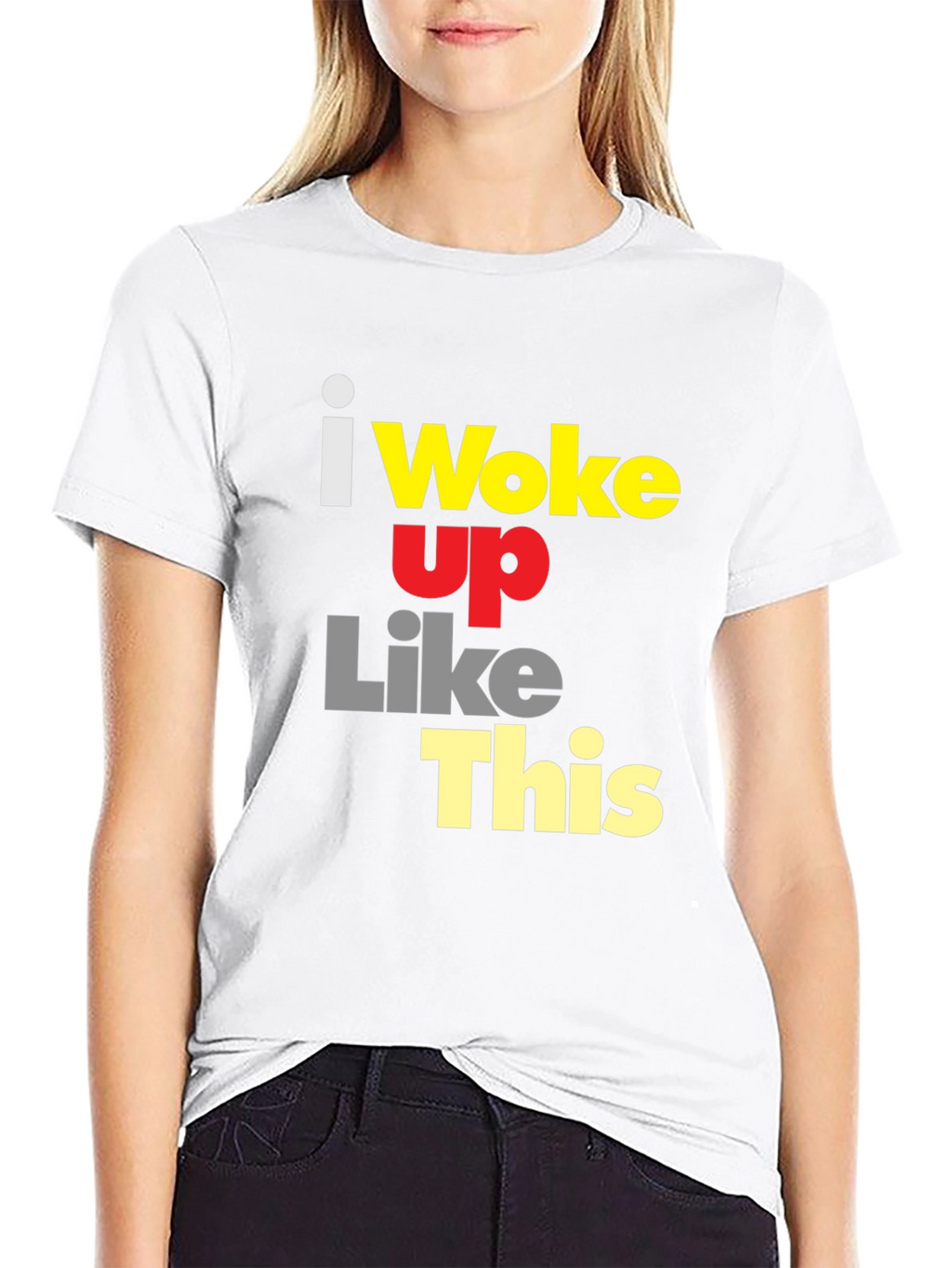 I Woke Up Like This Graphic Tee - Black