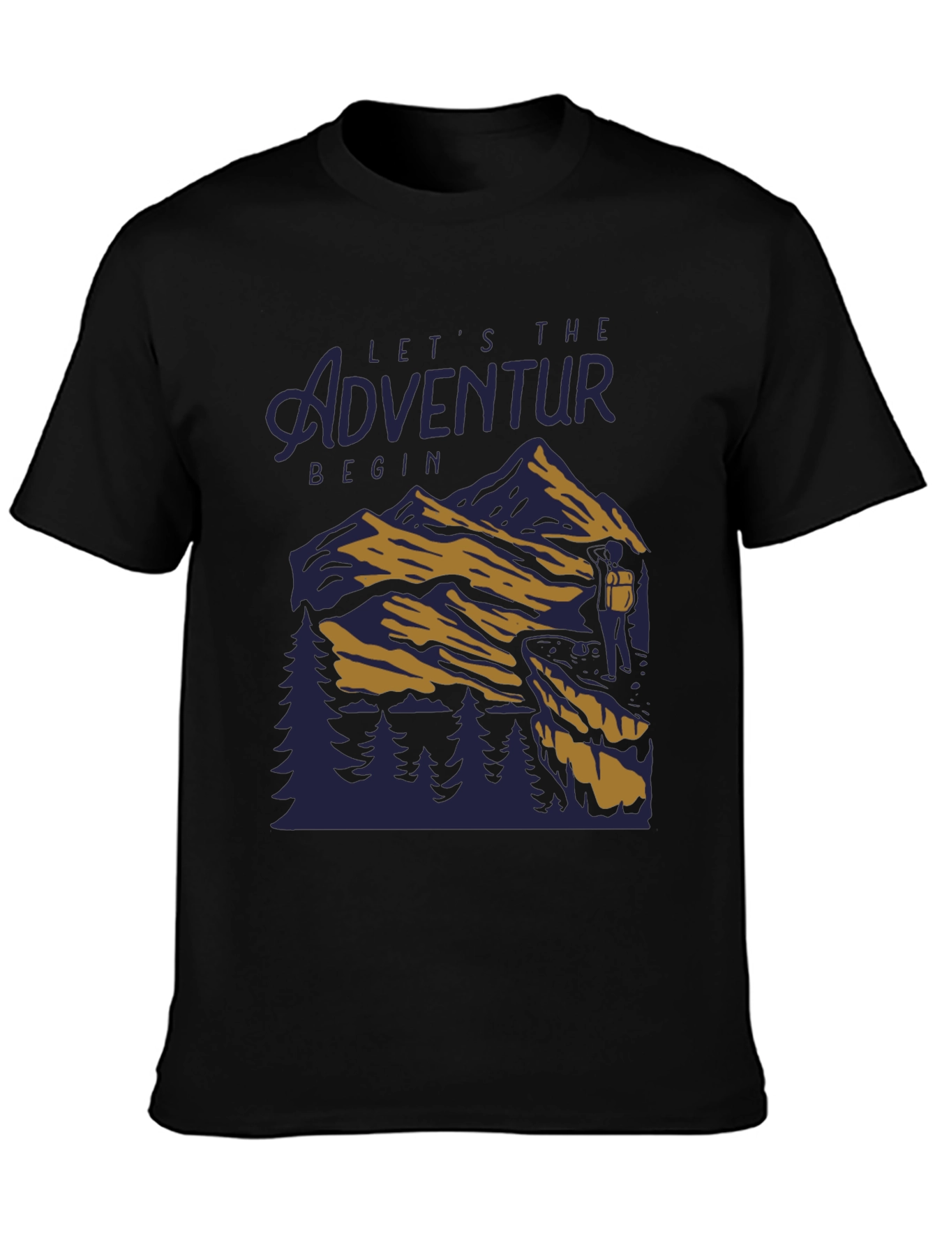 Adventure Begins Black T-Shirt